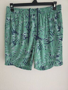 Kirkland Signature Men Swim Shorts‎ L Green Tropical Lined Beach Trunks